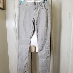LANDS END corduroy toupe gray low rise slim leg pants